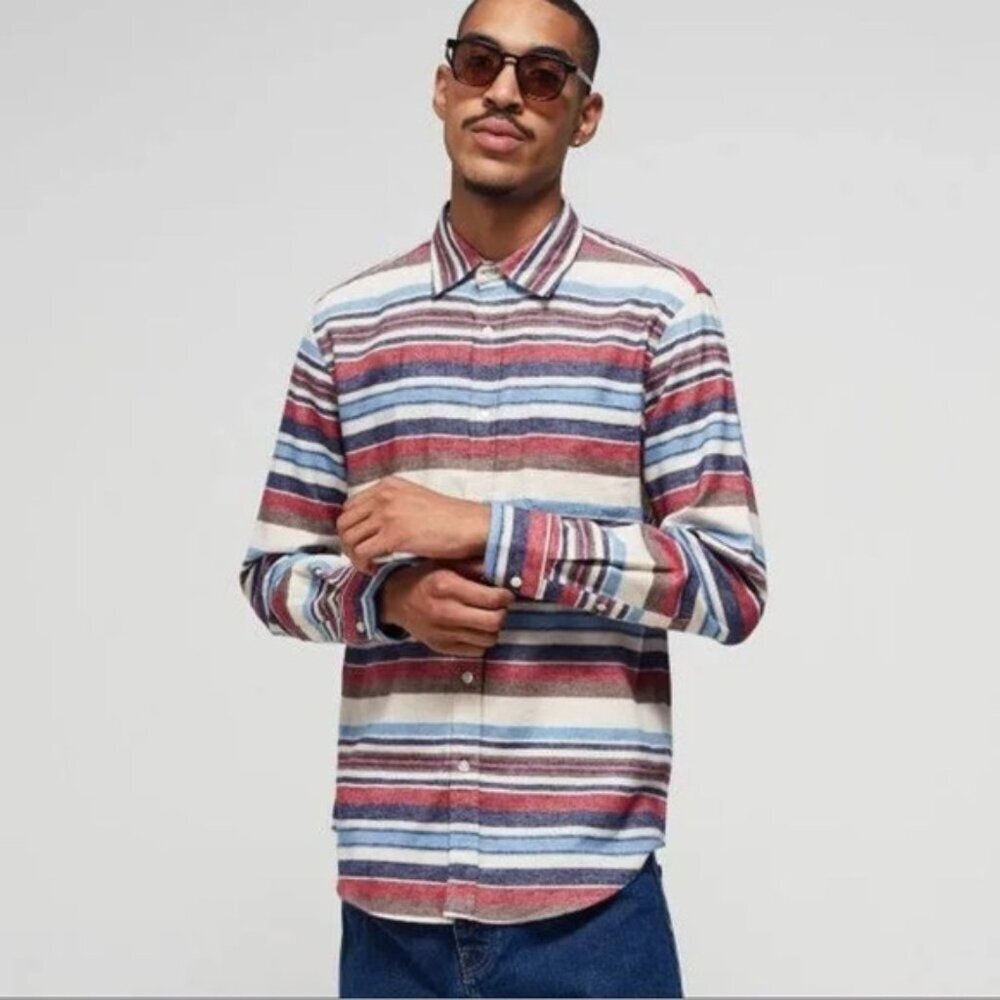 Portuguese Flannel Multicolor Striped Shirt – Size L